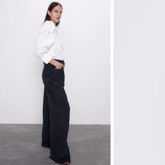 ZARA POPLIN SHIRT WITH EYELET EMBROIDERY SIZE M - Picture 14 of 14